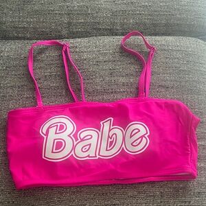 Pink 'Babe' Medium Bathing Suit Top